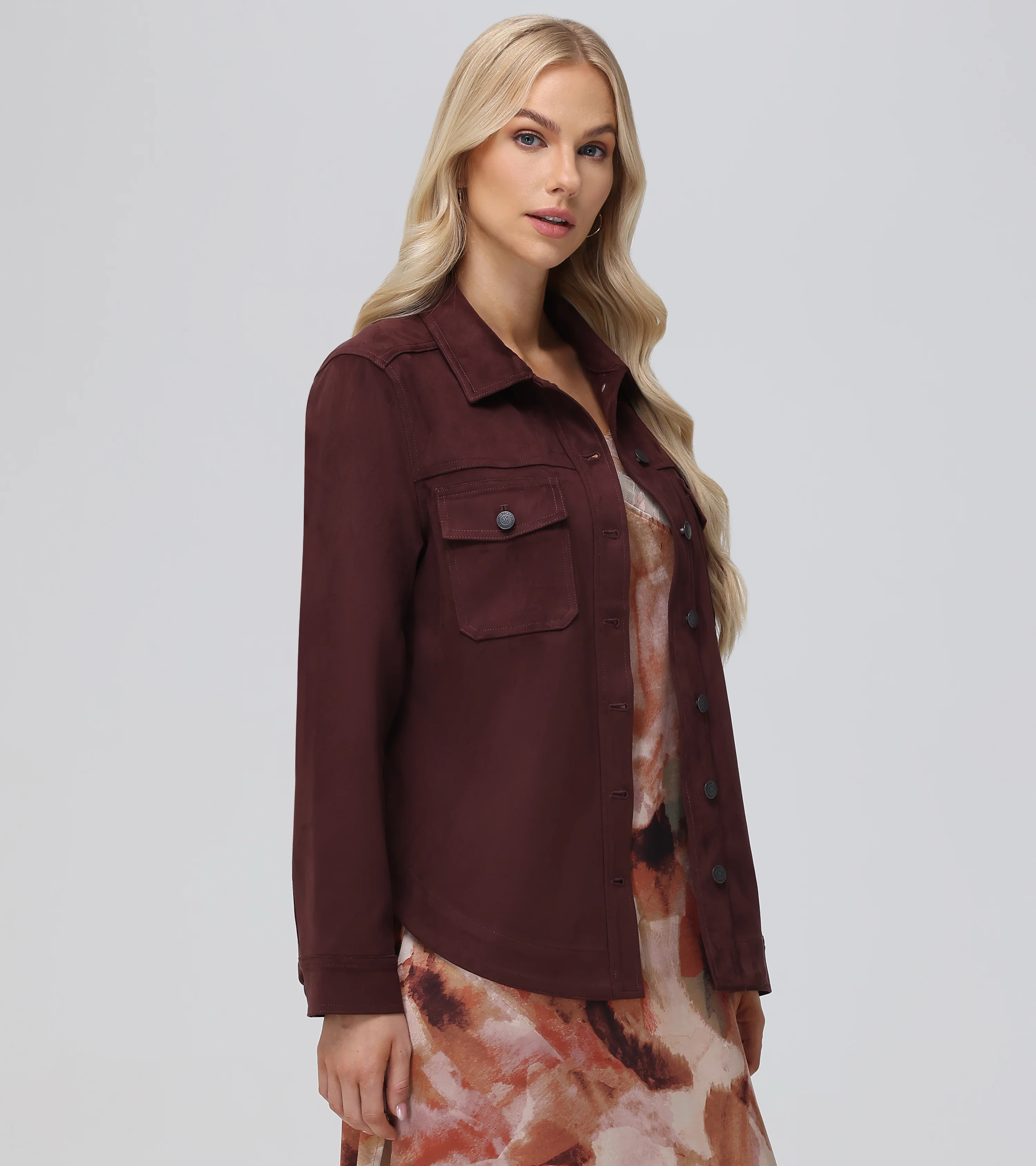 Oversized Faux Suede Shacket - Pre-Loved - Image 2