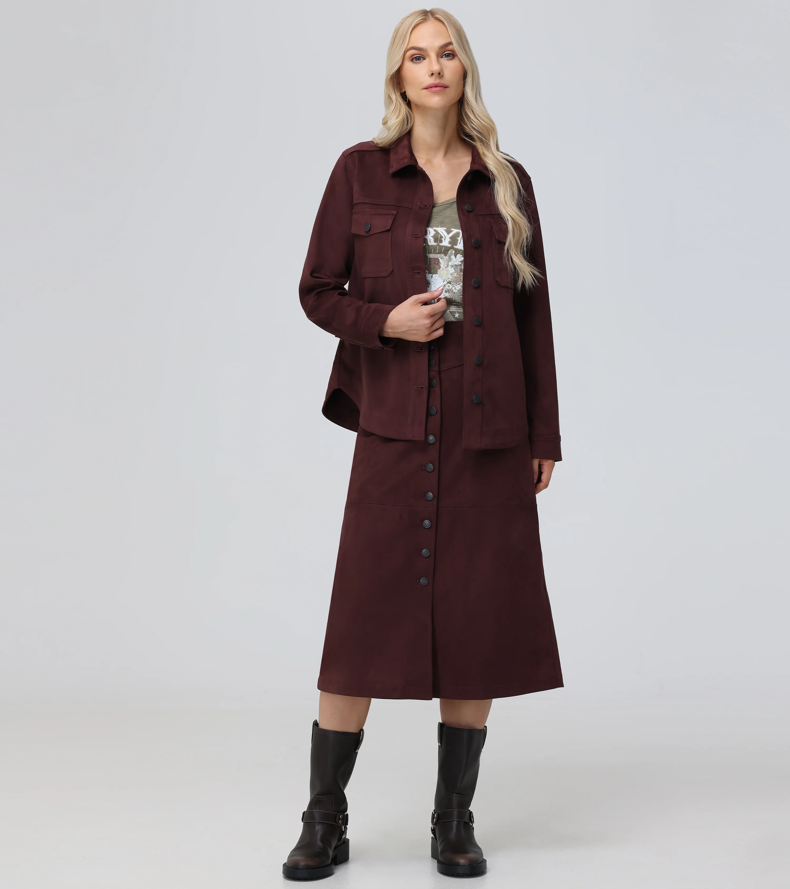 Oversized Faux Suede Shacket - Pre-Loved - Image 5