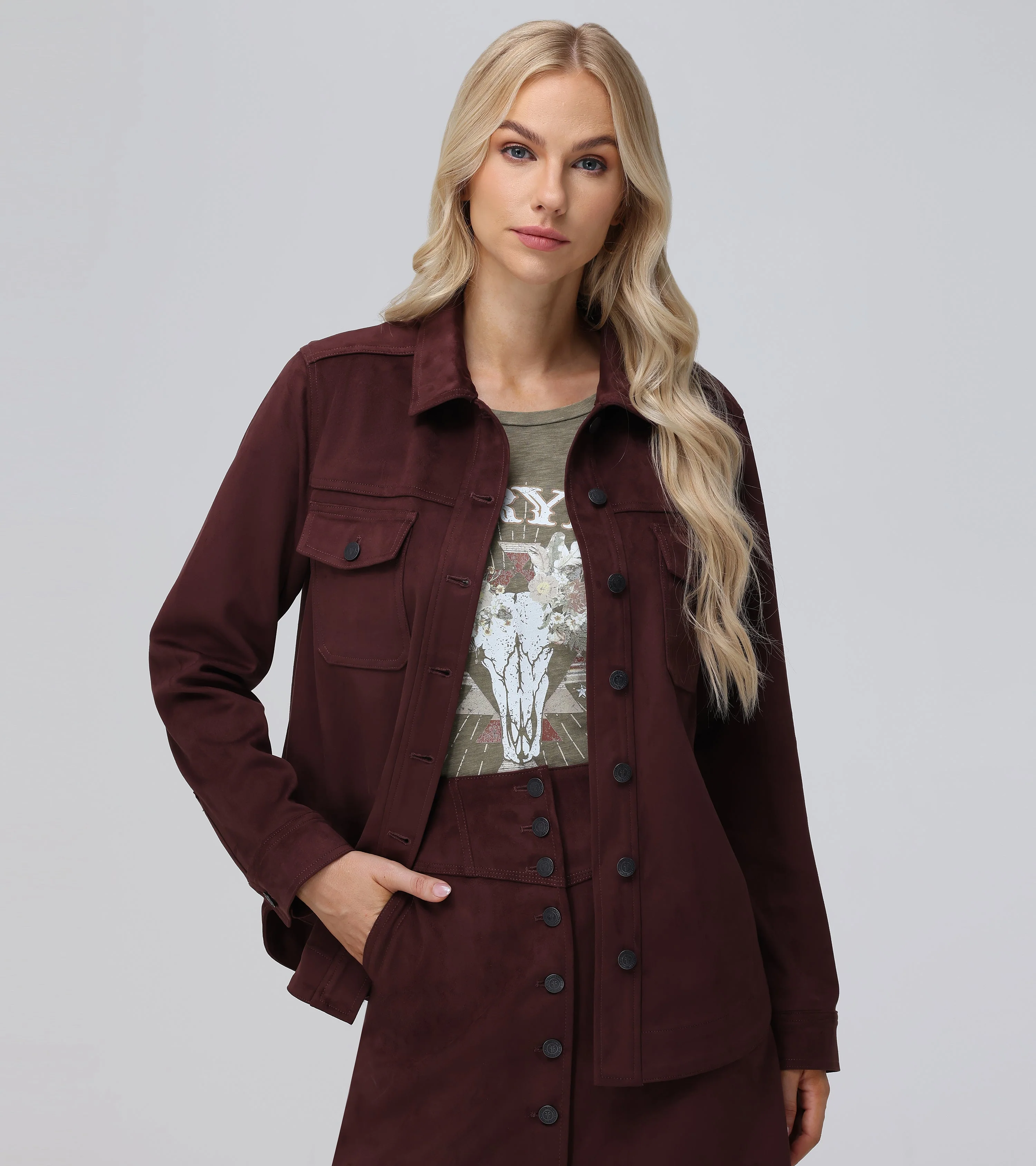 Oversized Faux Suede Shacket - Pre-Loved - Image 6